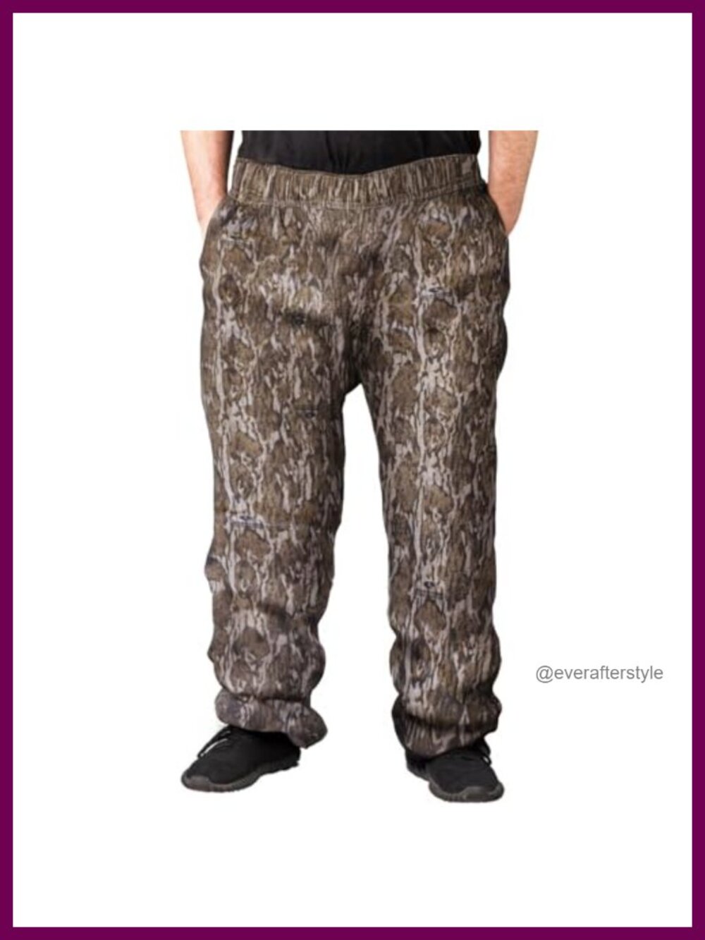 Men's Cotton Blend Camo Sweatpants Relaxed Fit Drawstring Outdoor